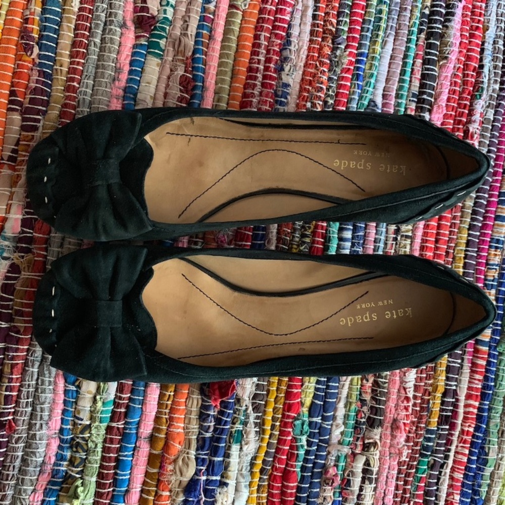 Kate Spade Black Suede Kitten Heel